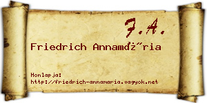 Friedrich Annamária névjegykártya